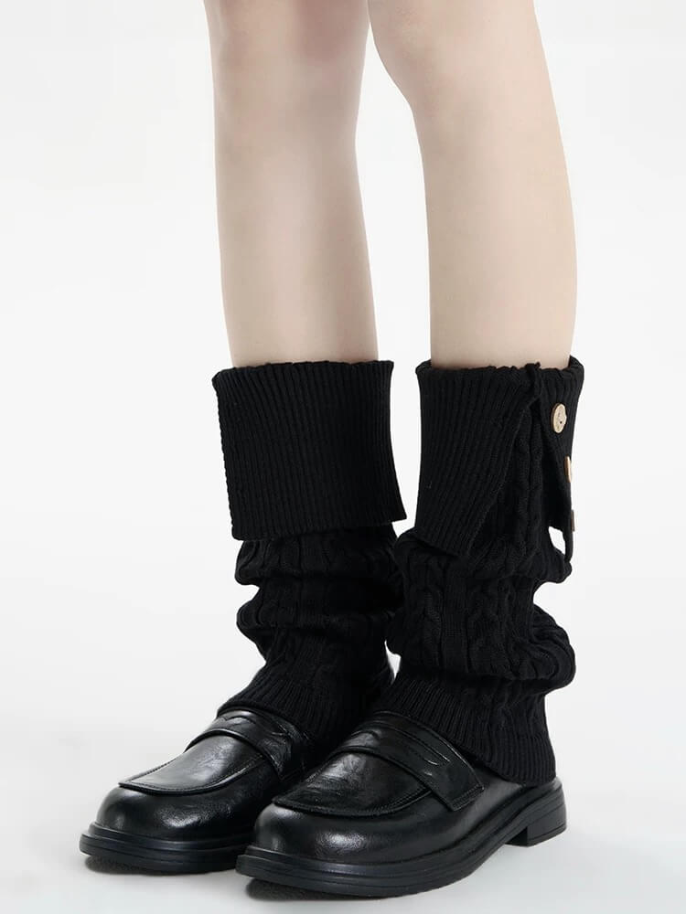 Button twisted leg warmers