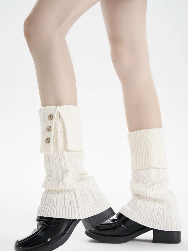 Button twisted leg warmers
