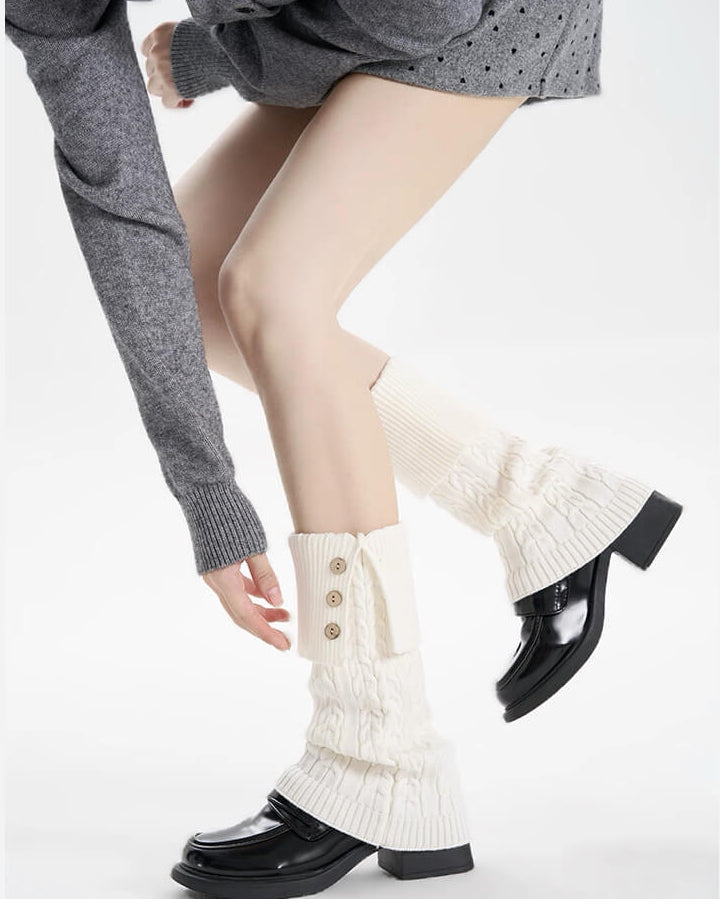 Button twisted leg warmers
