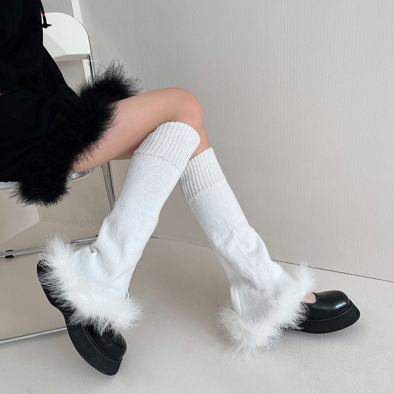 White with white fiber fur