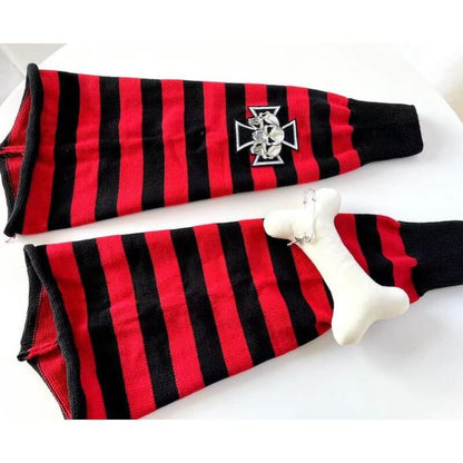 Harajuku bone punk leg warmers