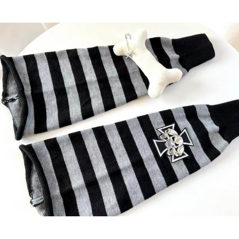 Harajuku bone punk leg warmers