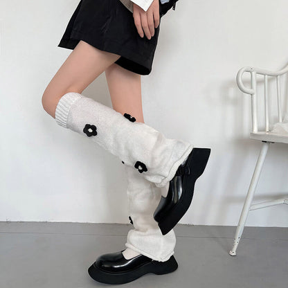 Knit flowers y2k leg warmers