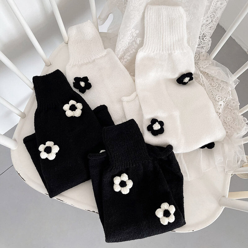 Knit flowers y2k leg warmers