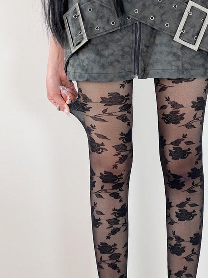 Camellia coquette lace tights