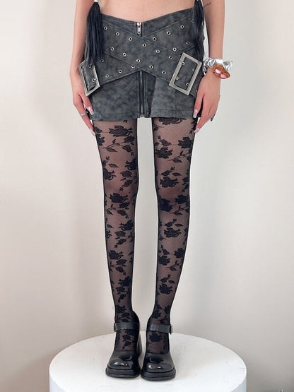 Camellia coquette lace tights