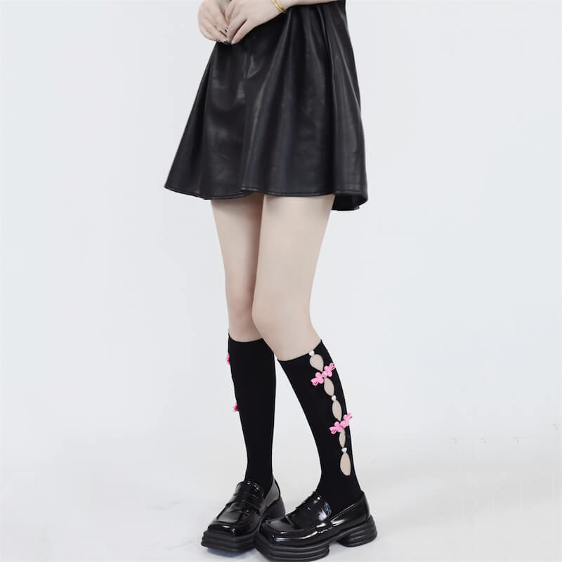 Cheongsam pink bead stockings