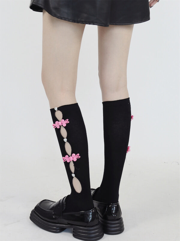 Cheongsam pink bead stockings