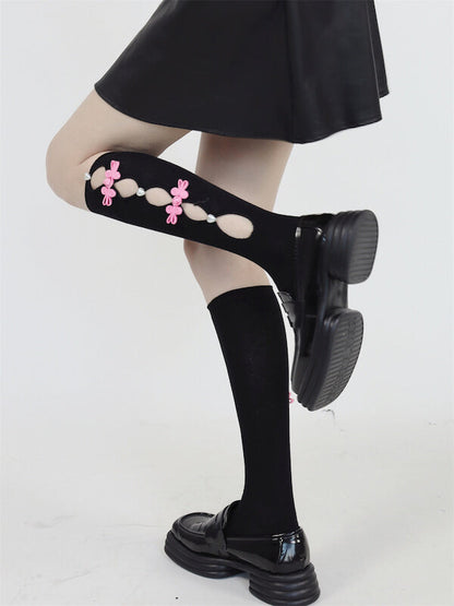 Cheongsam pink bead stockings