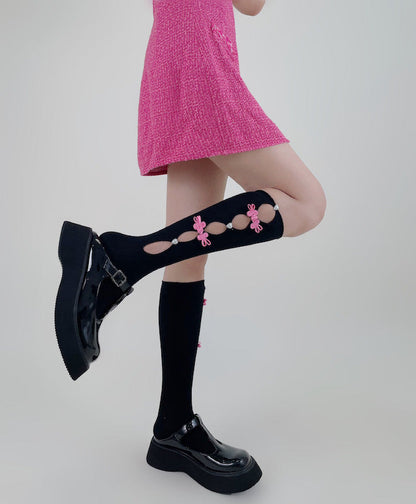 Cheongsam pink bead stockings