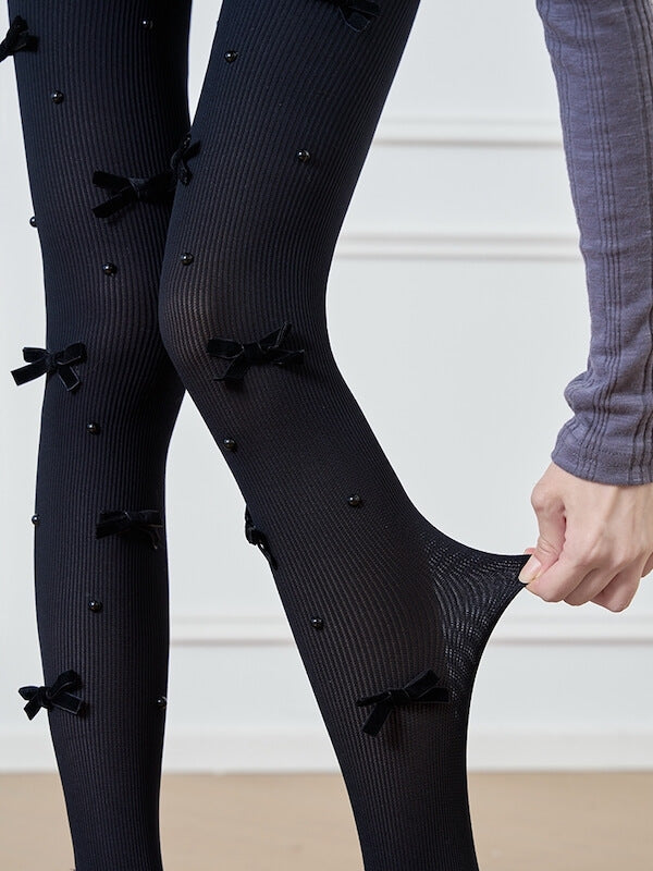 Coquette bow tights