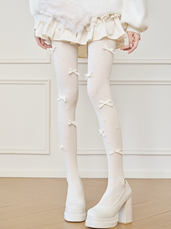 Coquette bow tights