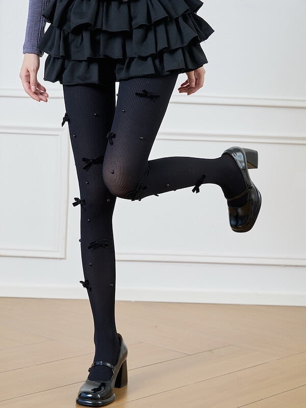Coquette bow tights