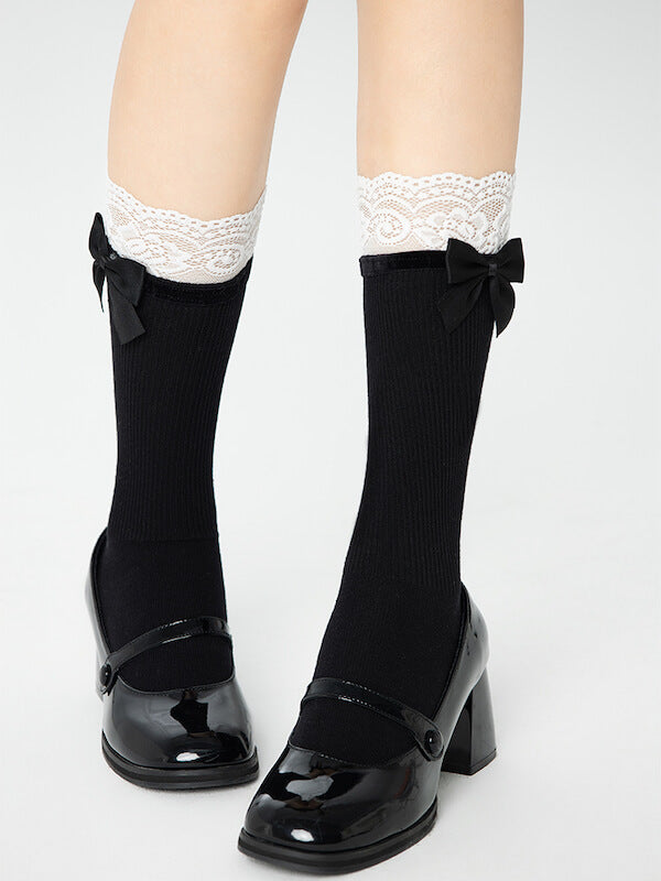 Coquette doll bow socks