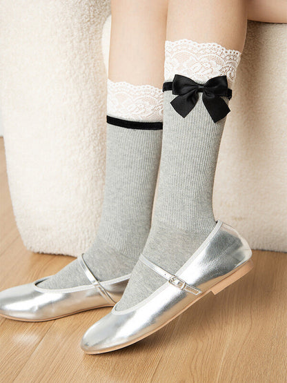 Coquette doll bow socks