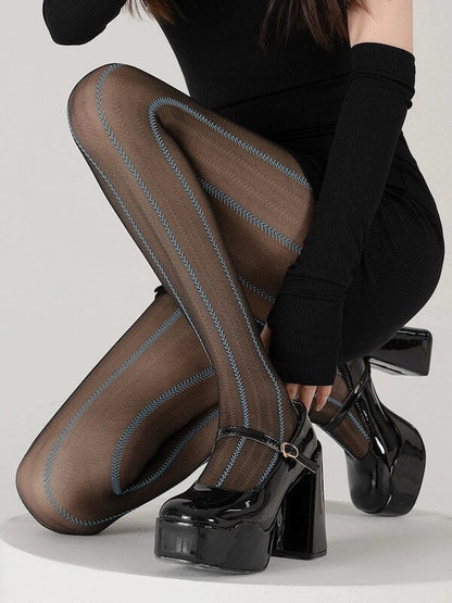 Coquette jacquard tights