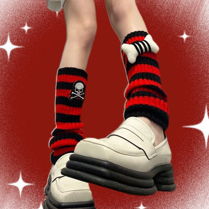 Cute bone skeleton leg warmers