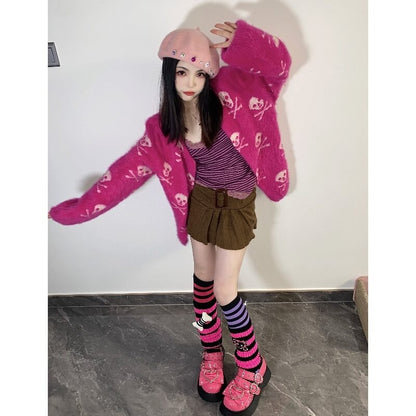 Cute bone skeleton leg warmers