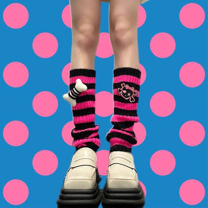Cute bone skeleton leg warmers