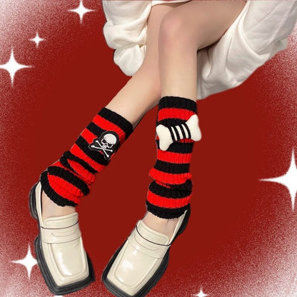 Cute bone skeleton leg warmers