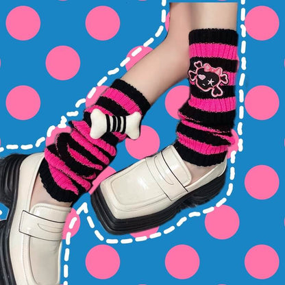 Cute bone skeleton leg warmers