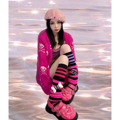 Cute bone skeleton leg warmers