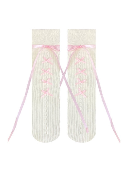 Ballet core ribbon stockings