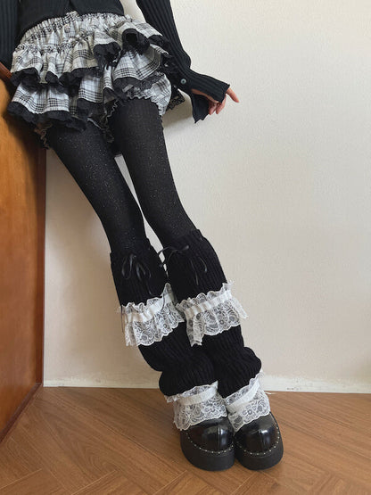 Dark Lolita Lace Knit Leg Warmers