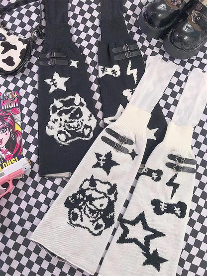 Devil star buckle leg warmers