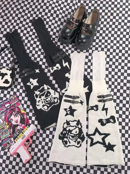 Devil star buckle leg warmers