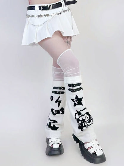 Devil star buckle leg warmers