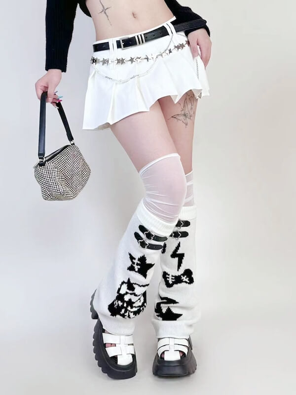 Devil star buckle leg warmers