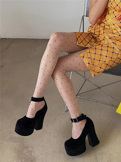 Dots pearly lustre tights