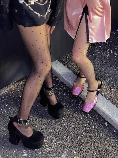 Dots pearly lustre tights