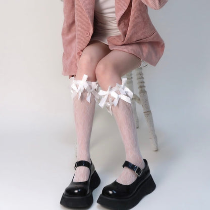 Fairy bows lolita lace stockings
