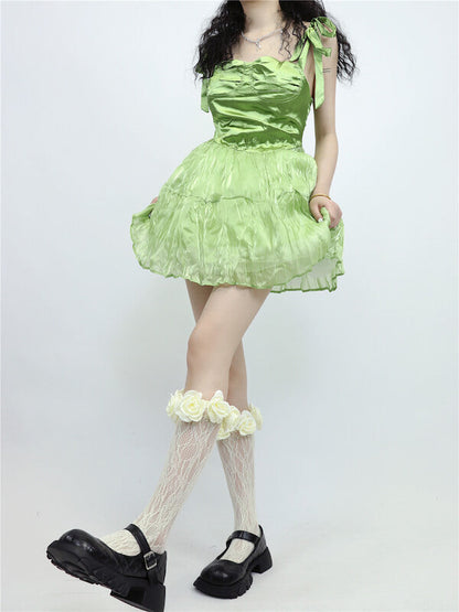 Fairy core camellia lace stockings