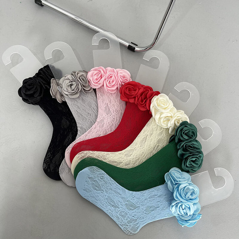 Fairy core camellia lace stockings