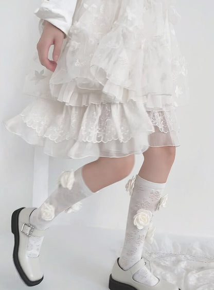 Fairy core camellia texture stockings