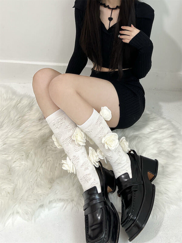 Fairy core camellia texture stockings