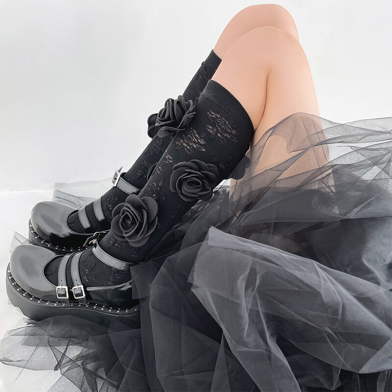 Fairy core camellia texture stockings