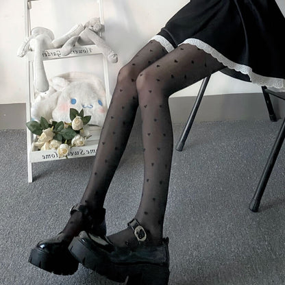 Fairy core cream hearts tights