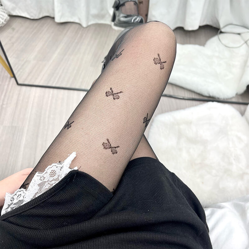 Fairy core cream hearts tights