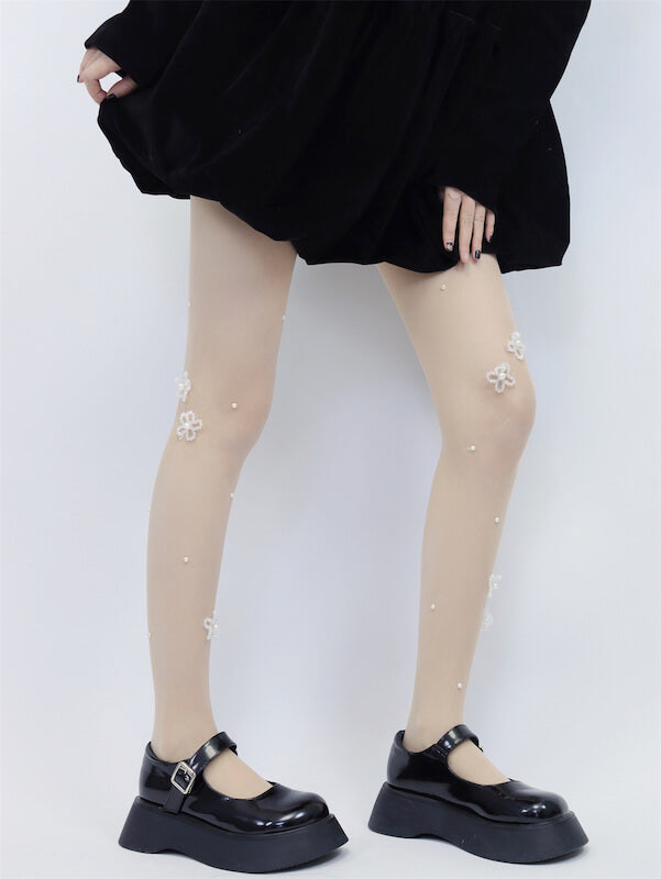 Fairy core doll flower bead tights