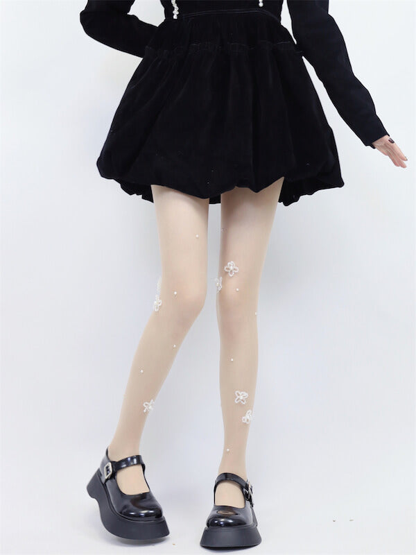 Fairy core doll flower bead tights