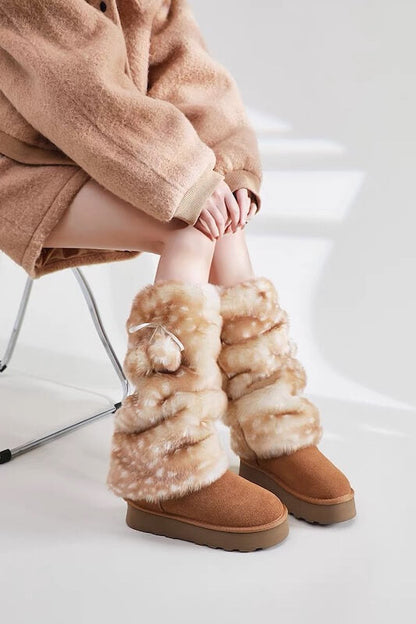 Fawn girl furry leg warmers