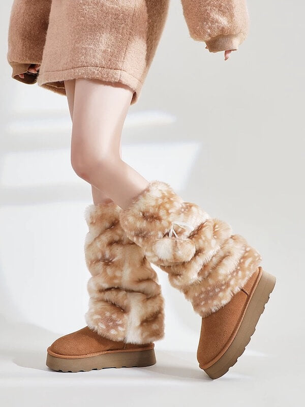 Fawn girl furry leg warmers