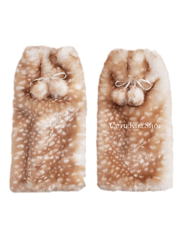 Fawn girl furry leg warmers