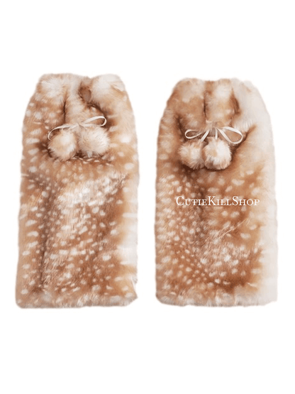 Fawn girl furry leg warmers