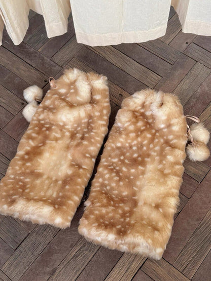 Fawn girl furry leg warmers