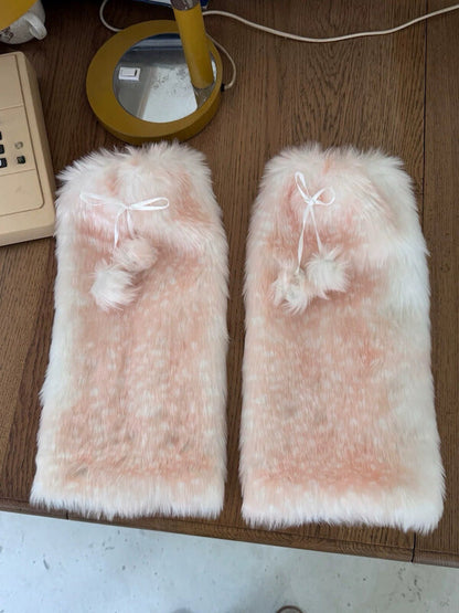 Fawn girl furry leg warmers